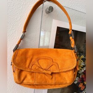 J.Crew Small Clutch Handbag 90s Orange Suede